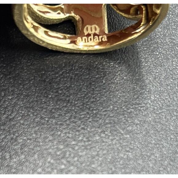 Andara Wide Band Brushed Textured Gold Tone Wide‎ Cigar Band Ring Sz 6-6.5 - Picture 8 of 15